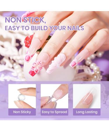  SUPWEE Solid Builder Gel 14g Pearl White 3D Nail Extension Kit Multifunctional with Chrome Powder and Silicone Pen for Home Manicure - Buy Online on GoSupps.com