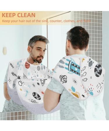Space Rockets Beard Bib Apron | Waterproof Hair Catcher for Men | Perfect Grooming Gift - Buy Online on GoSupps.com