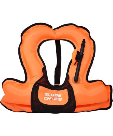 Scuba Choice Kids Snorkel Vest w/ Front Pocket & Whistle - Orange - Buy Online on GoSupps.com