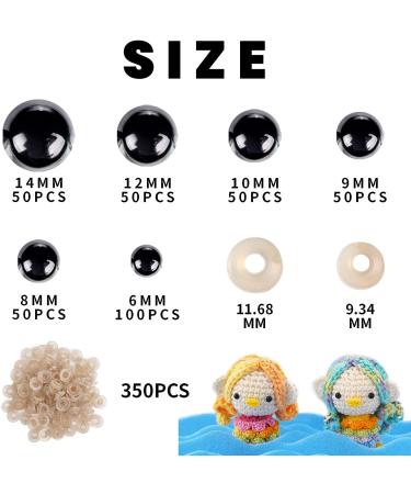 700 Pcs Black Safety Eyes for Amigurumi & DIY Halloween Decorations | Plastic Crochet Safety Eyes 6-14mm with Washers - Buy Online on GoSupps.com