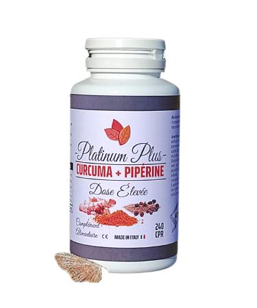 CURCUMIN PIPERINE and TURMERIC - 240 tablets. VEGAN NATURAL DIGESTIVE With Black Pepper (piperine) and Curcumin