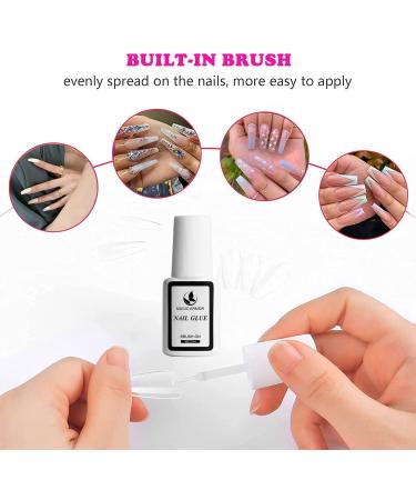 Magic Armor 600-Piece French Nail Tips | Press-On Ballerina Nails with Glue | 12 Sizes Half Cover | DIY Nail Studio Kit - Buy Online on GoSupps.com