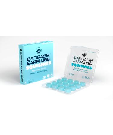Eargasm Squishies - Moldable Silicone Earplugs for Sleep - Noise Reduction - Noise Cancelling - 8 Pairs - Forms Seal Great for Swimming Sleeping Studying