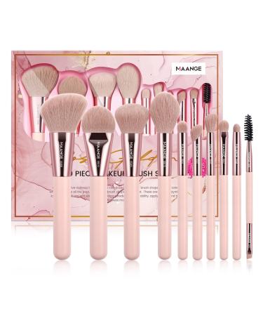 MAANGE Makeup Brushes Premium Synthetic Makeup Brush Set Make up Brushes for Foundation Concealers Powder Eyeshadow Synthetic Bristles 10 Piece Set
