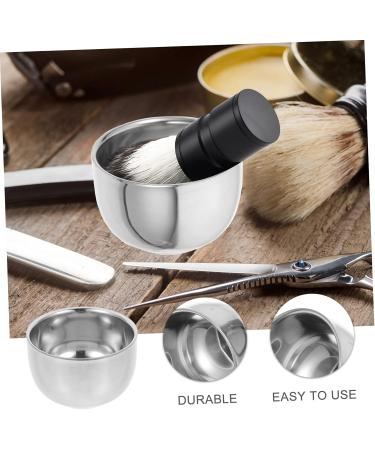 Solustre 3-Pack Silver Metal Shaving Bowl & Soap for Men | Premium Razor Cup Shaving Equipment - 7.2x7.2x5cm - Buy Online on GoSupps.com