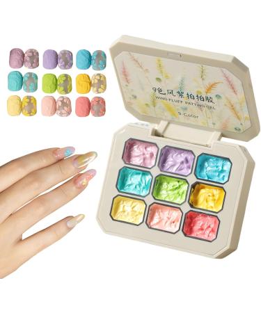 Policone Gel Patting - 9 Colours Nail Sponget Manicure Set | Solid Rainbow Gel for Girl Art Home Beauty DIY Women's Care Vibrant Design Finish Li - Buy Online on GoSupps.com