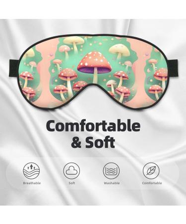 Dream Mushroom Unisex Adjustable Sleep Eye Mask - Perfect for Travel Yoga & Napping | Blackout Buckle Design - Buy Online on GoSupps.com