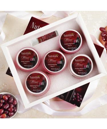 Shop Wine Facial Kit for Glowing Skin | 6-Piece Skincare Set with Massager - International Shipping Available - Buy Online on GoSupps.com