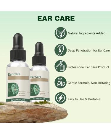 Ear Care Drops Gentle Formula Natural Ingredients Relieve Tinnitus by Unblocking Secretions Easy to Use & Portable for Men & Women for Daily Ear Hygiene(2PCS) - Buy Online on GoSupps.com