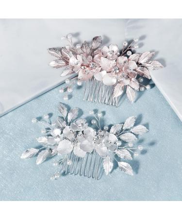 Rose Pink Pearl Hairpin Wedding Hairpin Bridal Hair Clips Accessories Everyday Headwear Thin Women Floral Hairpin For Wedding Bride Bridesmaid Party - Buy Online on GoSupps.com