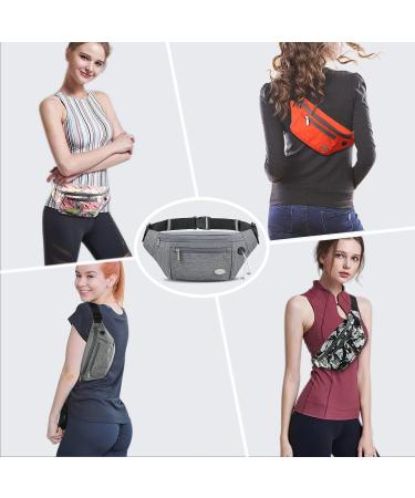 Entchin Premium Fashion Fanny Pack with 4-Zipper Pockets - Grey | Waist Pack for Hiking, Running, Travel, Cycling - Unisex - Buy Online on GoSupps.com