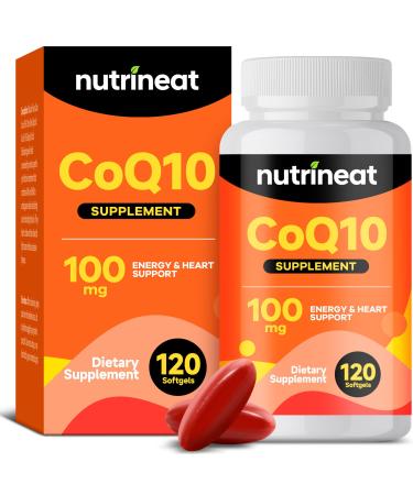 NutriNeat CoQ10 100mg Softgels (120 Softgels) CoQ10 Supplement Support Heart Health & Energy Production High Absorption Coenzyme Q10 Gluten Free Energy Supplements