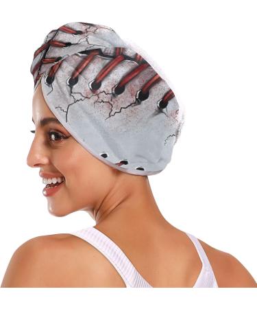 Super Absorbent Baseball Pattern Hair Towels - 2 Pack Quick Dry Hair Turbans for Women & Girls - Buy Online on GoSupps.com