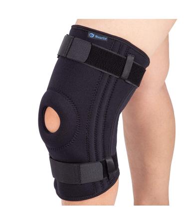 Nvorliy Knee Sleeve Plus Size for Large Leg - Detachable Strap Design Open-Patella Stabilizer Brace for Arthritis Tendon Meniscus and Ligament Injuries Patellar Tendonitis Fit Men & Women (Black 3XL) 3X-Large (Pack...