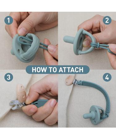 Silicone Pacifier Clip Holder for Baby Boy and Girl - BPA Free - Fits Most Pacifier Teethers & Toys - Hunter Green+Misty Jade - Buy Online on GoSupps.com