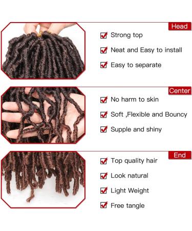 Xtrend 6 Packs 12 Inch Pre-Looped Nu Faux Locs Crochet Braids Hair Extensions for Short Distressed Butterfly Locs Ombre Synthetic Braiding Hair Wavy Gpysy Soft Locs Crochet Hair 18strands/pack 1B/30# 12 Inch (Pack of 6) T30# - Buy Online on GoSupps.com