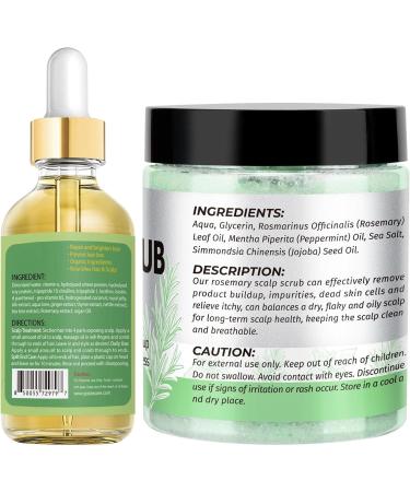 Traitement Gommage Cuir Chevelu au Romarin et Menthe Rafra chissante & Huile de Romarin pour Cheveux & Brosse Massante - Cuir Chevelu Gras et Pelliculaire Soin Capillaire Doux pour des Cheveux Forts - Buy Online on GoSupps.com