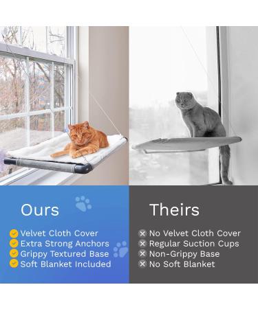 Hanging Window Cat Hammock - Suction Cup Mounted Perch for Indoor Cats | 26.4 x 15.6 Inches - Buy Online on GoSupps.com