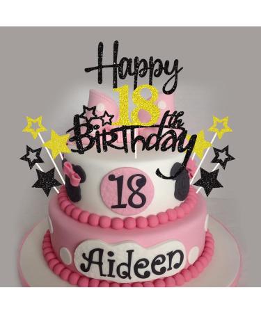 18th Birthday Cake Topper | Happy 18th Birthday Decorations | Glitter 18 Years Cupcake Topper for Girls - Buy Online on GoSupps.com