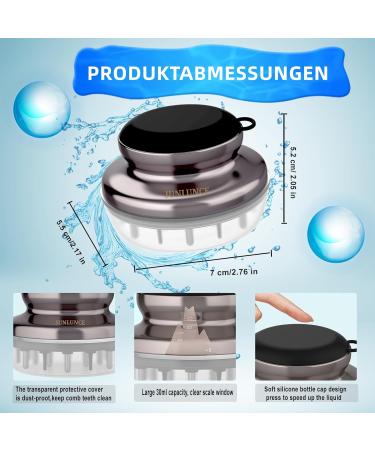 Scalp Applicator Comb & Bottle for Hair Growth | Essential Oils & Serum Application | Stimulate Scalp | Silver Gray - Buy Online on GoSupps.com