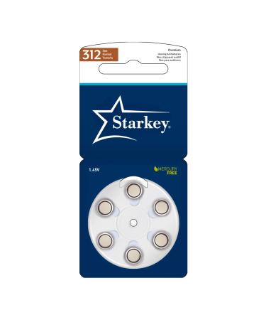 Starkey Size 312 Premium Hearing Aid Batteries 60 Pack - Long Easy Tab - Mercury-Free - Zinc Air Technology - Made in USA - Plus Keychain Battery Case (60)