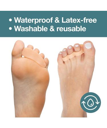 ZenToes Hammer Toe Straightener 4 Pack Soft Gel Crests Splints | Reduce Foot Pain, Prevent Overlap | Flexible Footcare Treatment | Stain & Odor Resistant - Beige - Buy Online on GoSupps.com