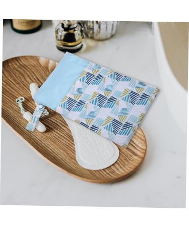 Napkin Storage Bag for Women | Stylish Fabric Wallet & Handbag Organizer | Blue 30x25x1cm | Perfect for Towels Pads & Toiletries - Buy Online on GoSupps.com