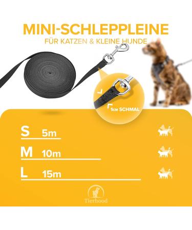 Tierhood Drag Line for Dogs & Cats - 5m/10m/15m Lightweight Leash with 360 Carabiner & Hand Loop - Perfect for Small Dogs & Cats - Buy Online on GoSupps.com