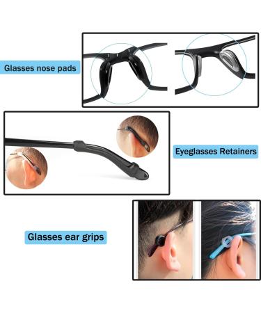 12 Pairs Silicone Nose Pads - Anti-Slip Soft Holder for Glasses & Sunglasses | Black & Transparent | Sports Eyewear Essentials - Buy Online on GoSupps.com