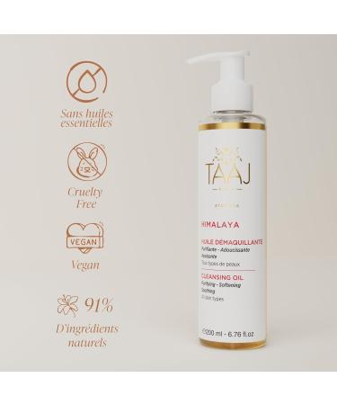  TAAJ TAAJ | Cleansing Oil - HIMALAYA | Deep Care Cleansing & Moisturizing | Cleanses & Removes Impurities | Clean Soft & Soothed Skin | All Skin Types | Vegan | Pack of 2 x 200ml - Buy Online on GoSupps.com