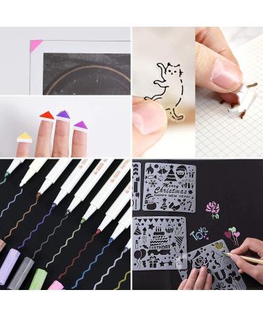 OLAI Scrapbook Photo Album 80 Pages DIY Craft Paper Book Set + Metal Pen - Black | Anniversary Wedding Graduation Travel Album - Buy Online on GoSupps.com