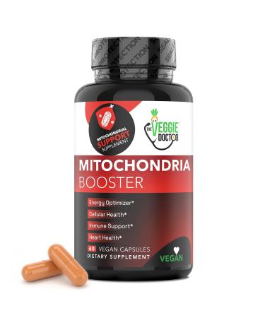 Vegan Mitochondrial Support Advanced Cellular Wellness & Natural Energy Formula with CoQ10 PQQ Acetyl-L-Carnitine Alpha-Lipoic Acid Magnesium BioPerine - Daily Support (60 Capsules)