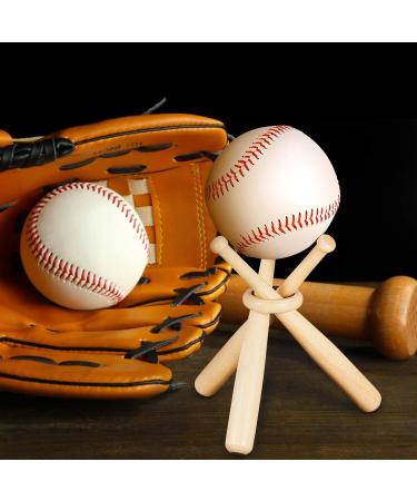 Wooden Baseball Stand Display Holder with Mini Bats and Circles - Ideal for Players and Fans - Buy Online on GoSupps.com
