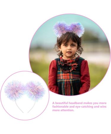 minkissy Foil Strips Pom Pom Headband Tinsel Pompom Ball Head Bopper Fluffy Ball Hair Loop Cosplay Hair Accessories for Christmass New Year Birthday Party Favors Purple - Buy Online on GoSupps.com