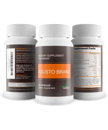 Asusto Memory Supplement for Brain - Improved Capsule Formula - Natural Brain Memory & Focus Support - Brain Support - Brain Supplement - Nootropic - Natural Asusto Sandalwood Improved Formula - Buy Online on GoSupps.com