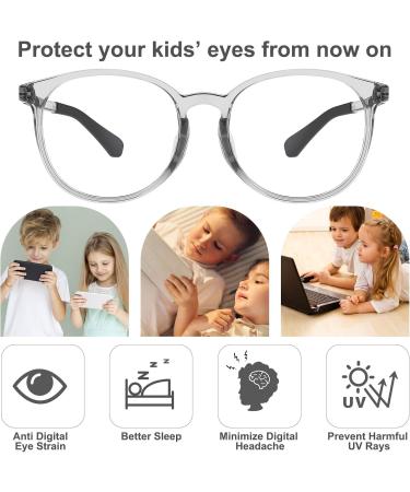 Buy FEISEDY Kids Blue Light Blocking Glasses - Flexible Anti-Glare TPEE for Boys & Girls (Ages 3-13) - Clear Grey 47mm - Buy Online on GoSupps.com