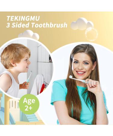 3 Sided Toddler Toothbrush - Soft Bristles Kids Toothbrush for Autism & Sensory Needs | Gentle Silicone Clean for Each Tooth - Buy Online on GoSupps.com
