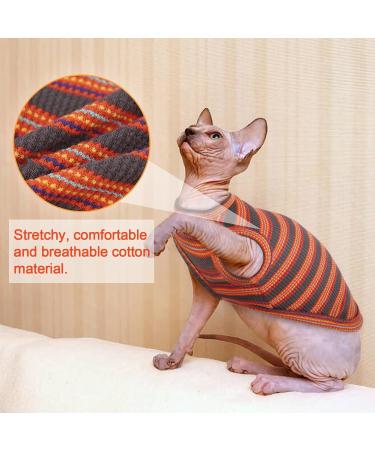 OUOBOB Sphynx Cat Clothing | Breathable Sleeveless Shirts & Sweaters for Hairless Cats | Summer Pet Apparel for Sphynx Cornish Rex & Devon Rex - Buy Online on GoSupps.com