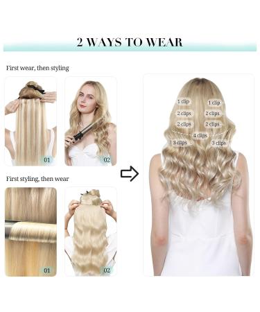Buy Doores Clip-in Extensions - 50cm Light Blonde Highlights 150g Remy Real Hair 9 Pieces Smooth & Straight - Ideal for Natural Look - Buy Online on GoSupps.com