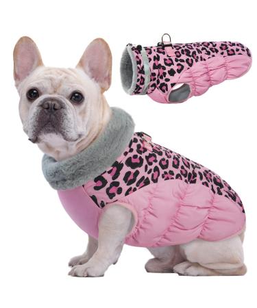 Kuoser warm dog jacket reflective dog coat windproof dog coat for small dogs fashion dog coat large dogs dogs winter coat dog coat with dishes pink XS XS pink