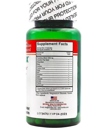 LEONFLAX 100% Authentic Canadian Flax Seed - 60 Capsules for Digestive Health - 60 Count Bottle - Buy Online on GoSupps.com