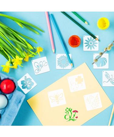 65-Pcs Animal Stencils for Painting - Reusable Deer, Bear, Dinosaur, Tree, Bee, Bird, Mountain, Fox Stencil Templates - Crafts Paint Stencils for Wood, Wall, Rock, Cards - Flower Design - Buy Online on GoSupps.com