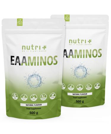 Nutri + Nutri + EAA Natural High Dosed Natural Powder - Instant Neutral EAA No Sweeteners Additives & Artificial Flavour - Vegan Essential Aminos 1000g