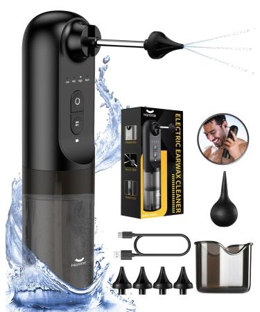 Hommie Electric Ear Wax Removal System Water Powered Ear Cleaning Tool with Irrigation Flusher 4 Tips 4 Pressure Settings for Ear Wax Flushing and Cleaning