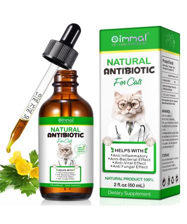 Cat Antibiotics 60ml Natural Antibiotics for Cats Supports Immune Health Cat Itchy Skin Relief Yeast Infection Treatment for Cats Cat Multivitamin