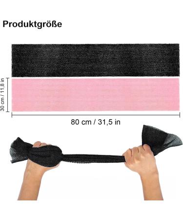 Buy 2 Pack African Network Bathing Sponge - Peeling Sponge for Men & Women (Black & Pink) - Buy Online on GoSupps.com
