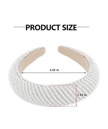 Yission White Pearl Rhinestone Headband for Women - Sparkly Beaded Hairband for Wedding and Special Occasions - Buy Online on GoSupps.com