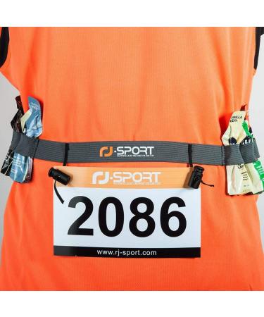 RJ-Sport Race Number Belt with 6 Gel Loops - Ideal for Triathlon, Marathon, Running & Cycling - Black - Buy Online on GoSupps.com