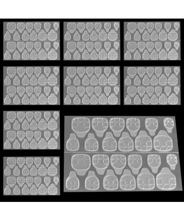 Nail glue pads 10 sheet double -sided nail glue sticker nail glue jelly tape transparent adhesive tabs false nails adhesive tape sticker manicure nail tips transparent nail studio accessories - Buy Online on GoSupps.com