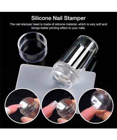 One Piece Clear Silicone Jelly Stamper & Scraper - Transparent Nail Art Tool for Perfect Stamping - Buy Online on GoSupps.com